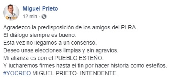 Sin acuerdo opositor para CDE