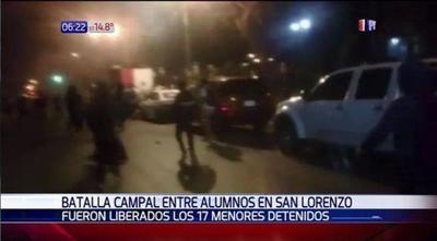 Batalla campal entre alumnos de colegios de San Lorenzo | Paraguay en Noticias 