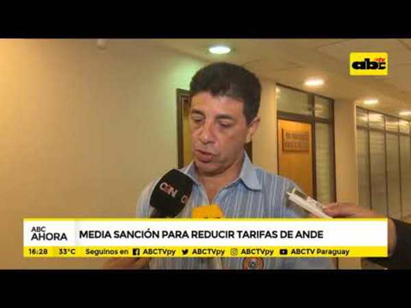 Media sanción para reducir tarifas de la Ande - Tv - ABC Color