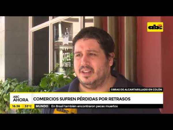 Comercios afectados por obras en Colón - Tv - ABC Color