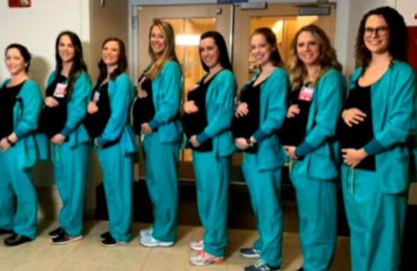 Nueve enfermeras de la unidad de maternidad de un hospital quedan embarazadas al mismo tiempo - C9N
