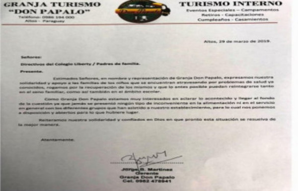Granja Don Papalo sobre denuncia de intoxicación: