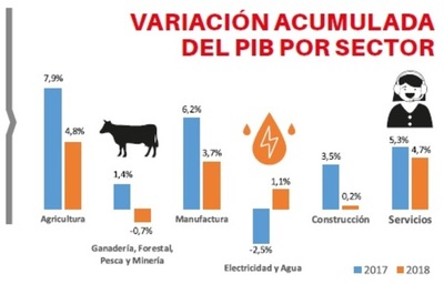 Expansión del PIB en el 2018 fue de 3,6%