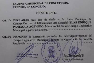 Junta Municipal declara duelo de tres días por muerte de concejal | Radio Regional 660 AM