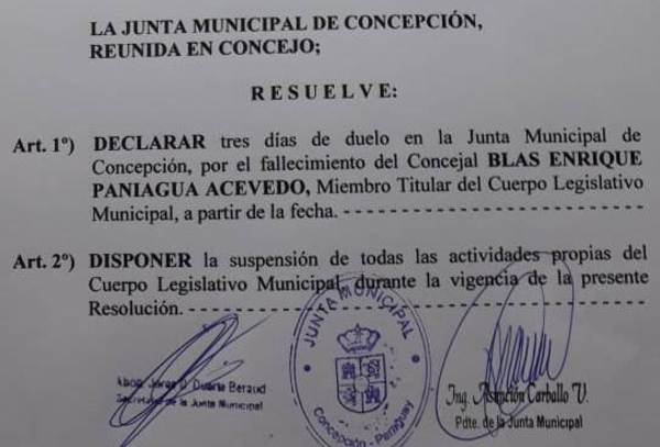 Junta Municipal declara duelo de tres días por muerte de concejal | Radio Regional 660 AM