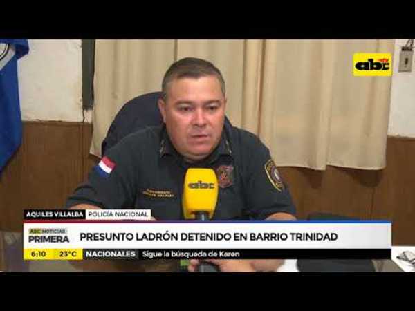 Presunto ladrón detenido en Trinidad - Tv - ABC Color