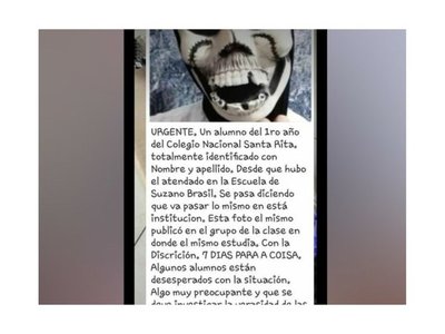 Amenazan con "masacre" a estudiantes de Santa Rita