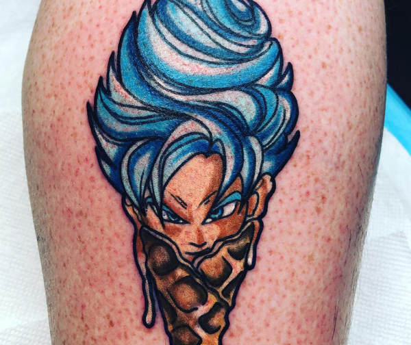 El extraño tatuaje de Goku en forma de helado