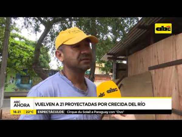 Vuelven a 21 proyectadas por crecida del río - Tv - ABC Color