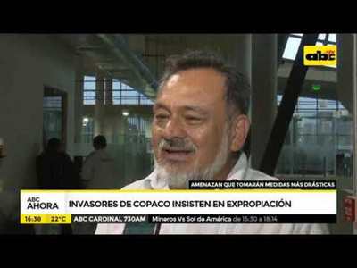 Invasores de Copaco insisten en expropiación - Tv - ABC Color