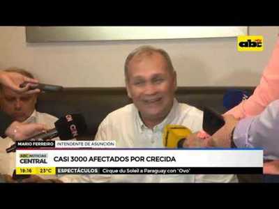Casi 3 mil afectados por la crecida - Tv - ABC Color
