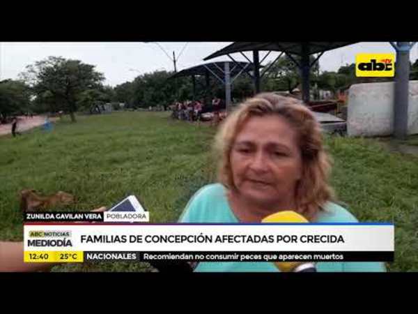 Familias de Concepción afectadas por crecidas - Tv - ABC Color