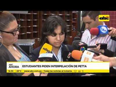 Estudiantes piden interpelación de Petta - Tv - ABC Color