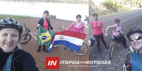 TRES HERMANAS PEDALEARON DESDE CAP. MEZA HASTA RÍO GRANDE DO SUL.
