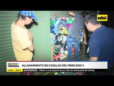 Allanamientos en casillas del Mercado 4 - Tv - ABC Color