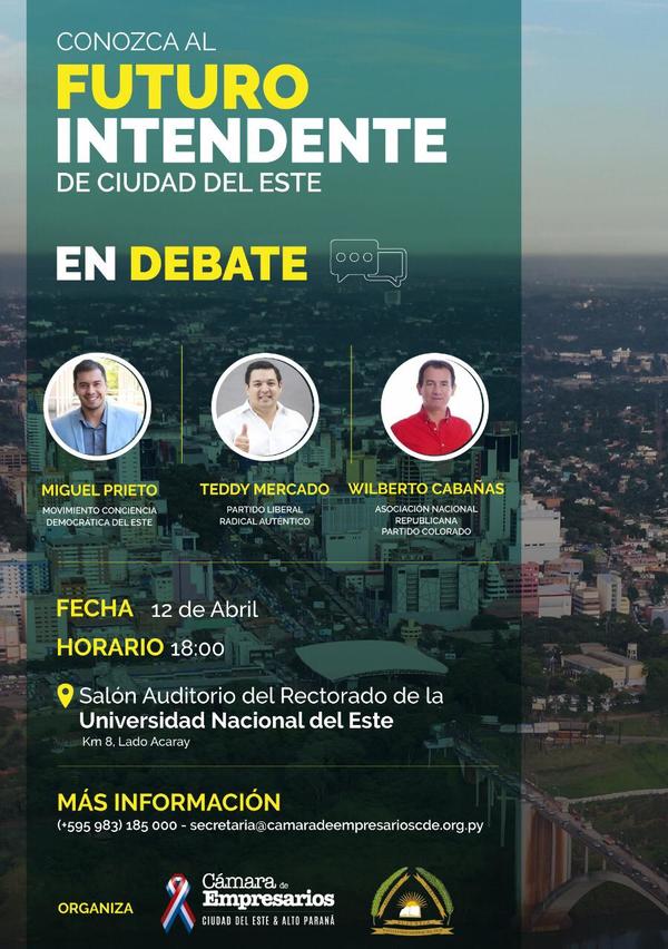 Invitan a debate entre candidatos que pugnan por intendencia de CDE - ADN Paraguayo