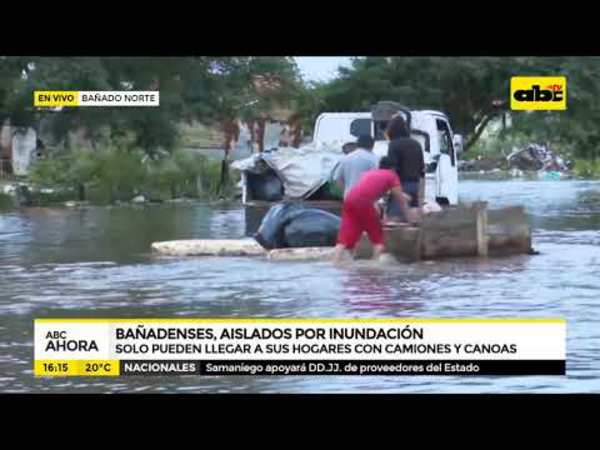 Bañadenses, aislados por inundación - Tv - ABC Color