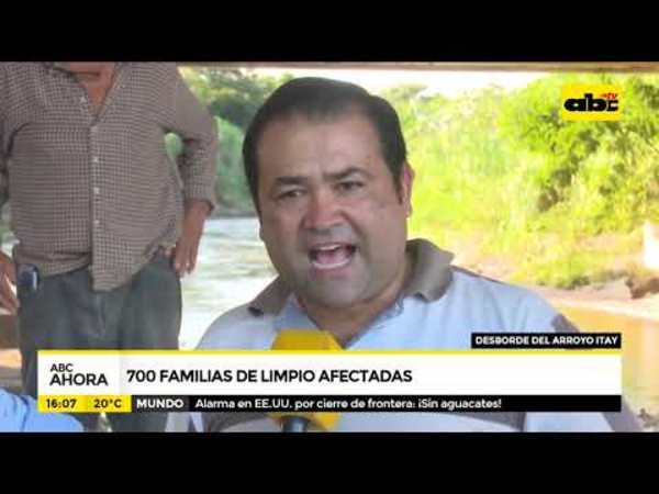 Desborde del Itay afecta a 700 familias - Tv - ABC Color