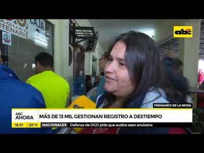 Más de 13.000 gestionan su registro a destiempo - Tv - ABC Color