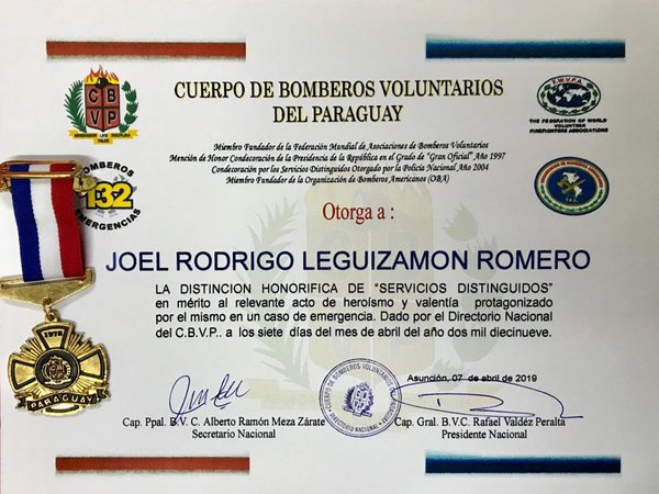 Hoy bomberos entregarán reconocimiento a Joelito