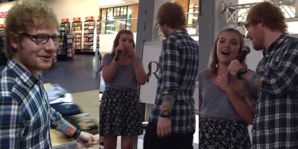 Ed Sheeran sorprendió a fan y cantó con ella