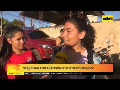 Se quejan por abandono por ser domingo - Tv - ABC Color