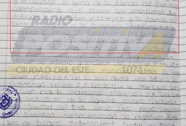 Acta revela que 11 Concejales ampliaron concesión de Shopping Paris