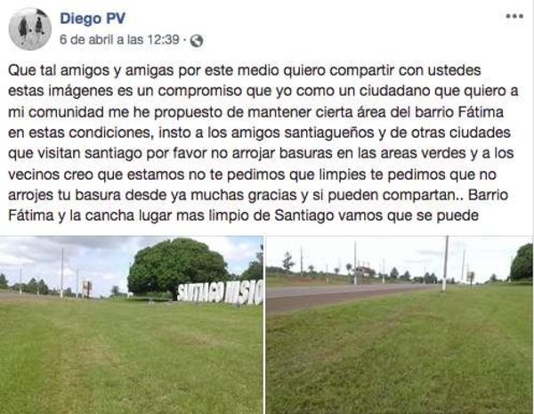 “Quijote de la limpieza” da ejemplo en Misiones