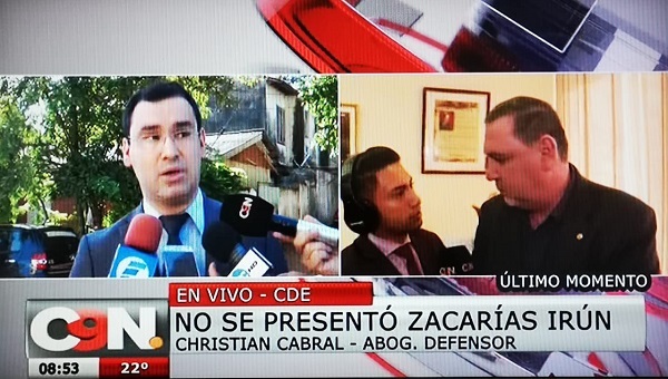 Zacarías Irún no se presenta a audiencia y plantea incidente