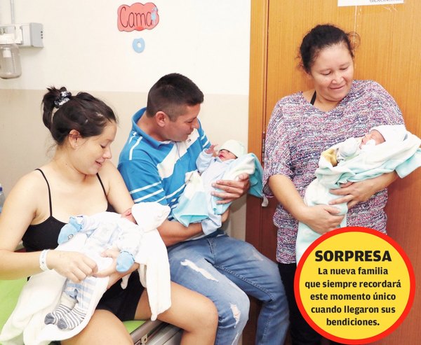BENDICIÓN TRIPLICADA. Esperaba dos bebés, pero de yapa le vino uno más.