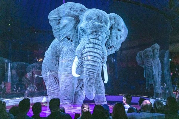 Usan hologramas de animales en el circo