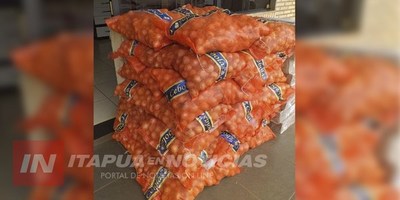 INCAUTAN CARGAMENTO DE CEBOLLA PRESUMIBLEMENTE DE CONTRABANDO EN TAVAPY.