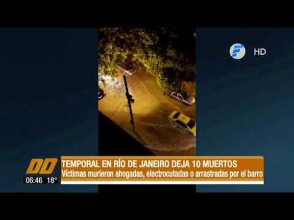 Temporal en Río de Janeiro deja 10 muertos