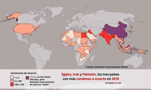 Amnistía Internacional: La pena de muerte cae un 31% en 2018 » Ñanduti