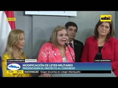 Caso Quinteros: Modificación de leyes militares - Tv - ABC Color