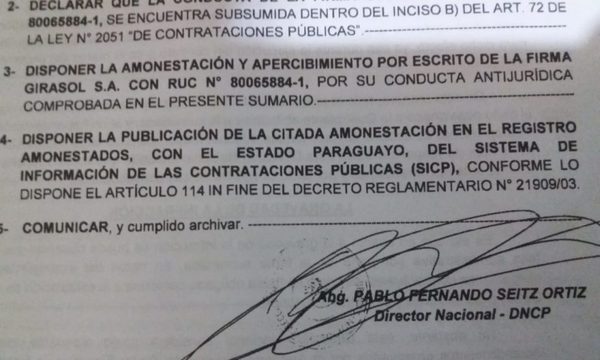 González Vaesken viola su propio pliego de bases   para ejecutar negociado con el almuerzo escolar