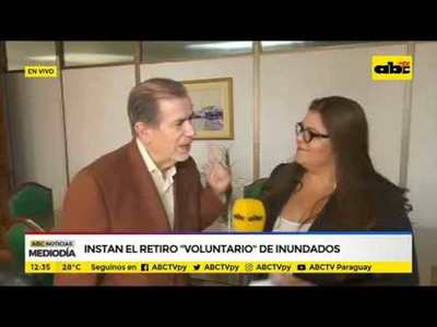 Instan a retiro voluntario de inundados - Tv - ABC Color