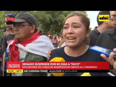 Seguidores de Cubas se manifiestan frente al congreso - Tv - ABC Color