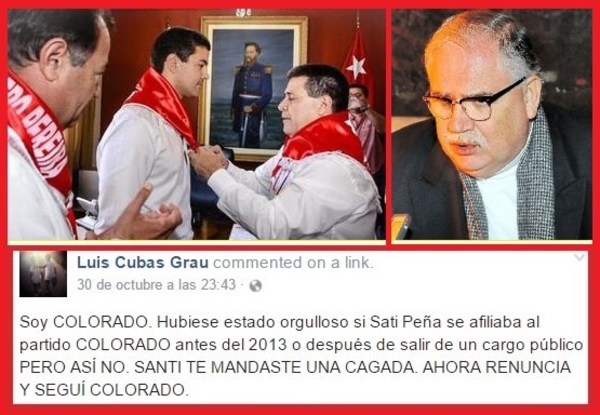 Luis Cubas, el tío de Payo Cubas criticó a Santi Peña por cambiarse al partido colorado. - Churero.com