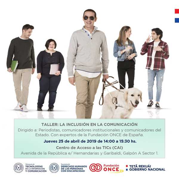 Grupo ONCE de España realizará taller sobre inclusión en la comunicación | .::Agencia IP::.