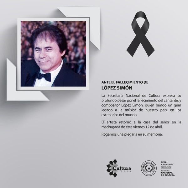 Cultura manifiesta pesar por el fallecimiento de López Simón | .::Agencia IP::.
