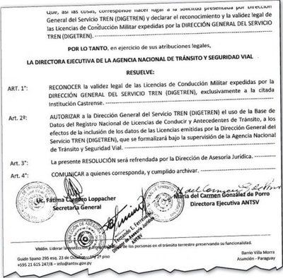 Autorizan a Fuerzas Armadas a expedir licencias de conducir - Edicion Impresa - ABC Color