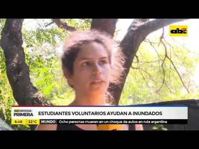 Estudiantes universitarios ayudan a inundados - Tv - ABC Color