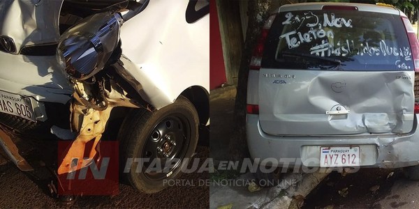 CNEL. BOGADO: CONDUCTOR SE LLEVÓ POR DELANTE UN AUTOMÓVIL ESTACIONADO