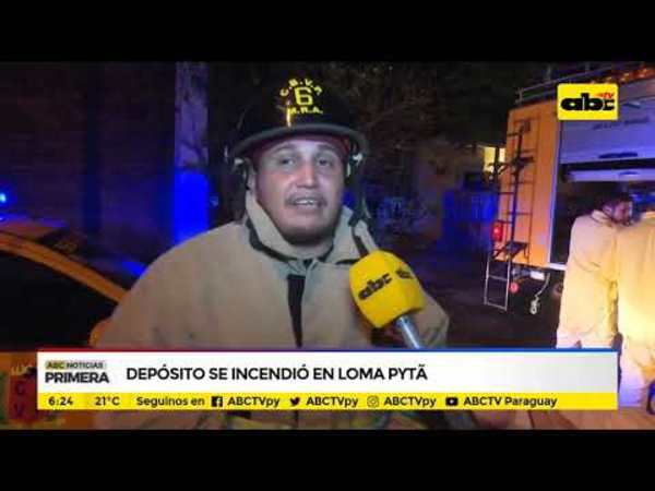 Deposito se incendió en Loma Pytã - Tv - ABC Color