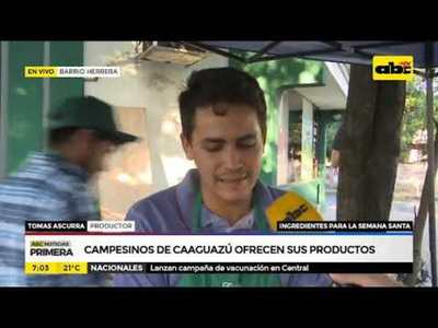 Campesinos de Caaguazú ofrecen sus productos - Tv - ABC Color