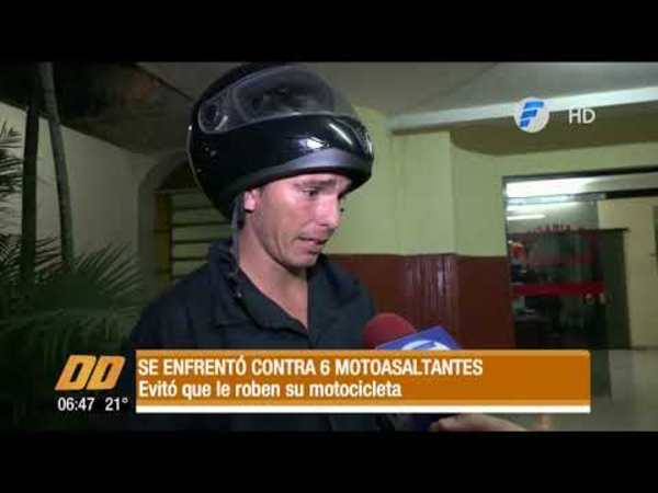 Se enfrentó con 6 motoasaltantes