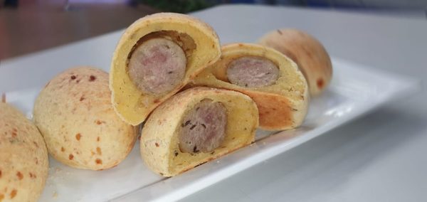 Butifarra y queso azul en las chipas