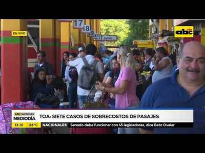 TOA: Denuncian cobro irregular de pasajes - Tv - ABC Color