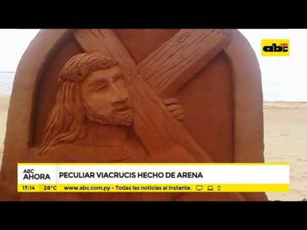 Peculiar viacrucis hecho de arena - Tv - ABC Color